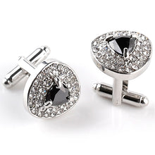 Load image into Gallery viewer, Luxury Cufflinks For Mens And Women Zircon Black Purple White Crystal Fashion Brand Cuff Botton High Quality