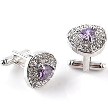 Load image into Gallery viewer, Luxury Cufflinks For Mens And Women Zircon Black Purple White Crystal Fashion Brand Cuff Botton High Quality